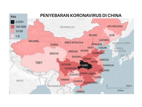 Wabak membawa maut itu kini menular di seluruh China.