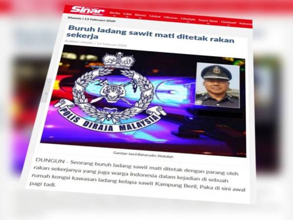 Laporan Sinar Harian berkaitan kejadian ini semalam.