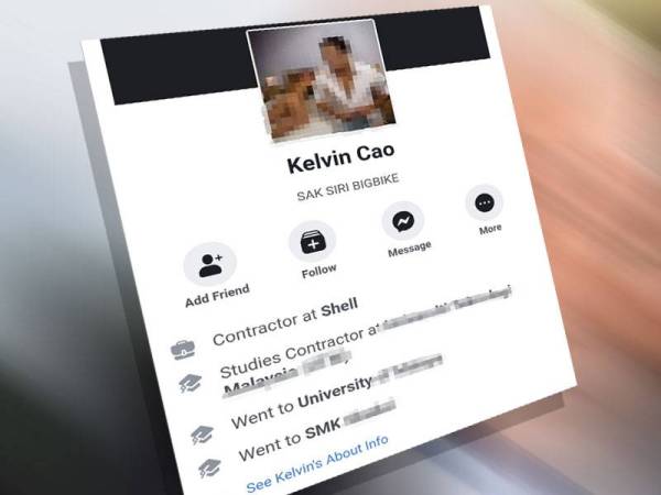 Polis menyiasat akaun Facebook yang menggunakan nama Kelvin Cao kerana memuat naik beberapa kenyataan berbaur penghinaan.