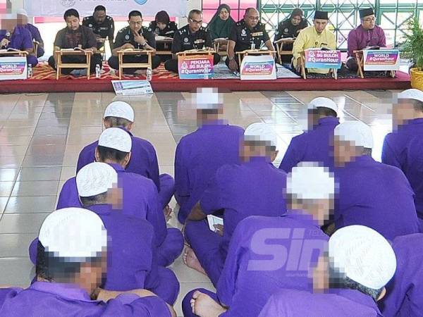 Kira-kira 150 penghuni Penjara Sungai Buloh menyertai program #QuranHour berlangsung di Penjara Sungai Buloh hari ini. -Foto Sinar Harian ROSLI TALIB