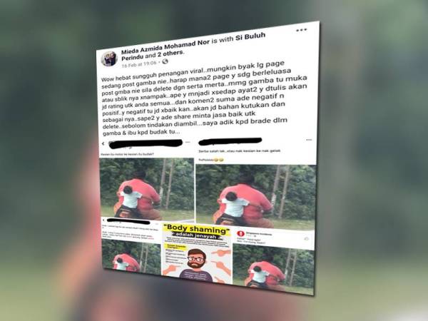 Amaran Nor Azmida di akaun Facebooknya kepada sesiapa yang terus sebar gambar abangnya dengan kapsyen menghina.