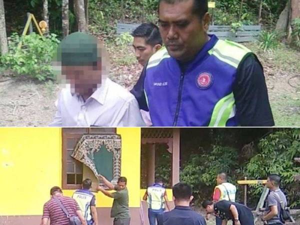 Polis menahan seorang lelaki yang mendakwa dirinya sebagai ‘Raja Jin’ di sebuah surau sekitar kawasan hutan simpan Bukit Bauk, di sini petang ini.