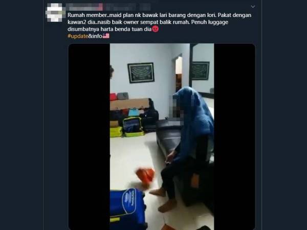 Pembantu Rumah Kantoi Curi Barang Majikan Guna Lori