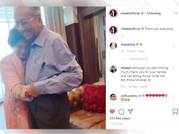 Paparan Instagram @chedetofficial menarik perhatian ramai yang turut mengundang hiba dalam kalangan netizen.