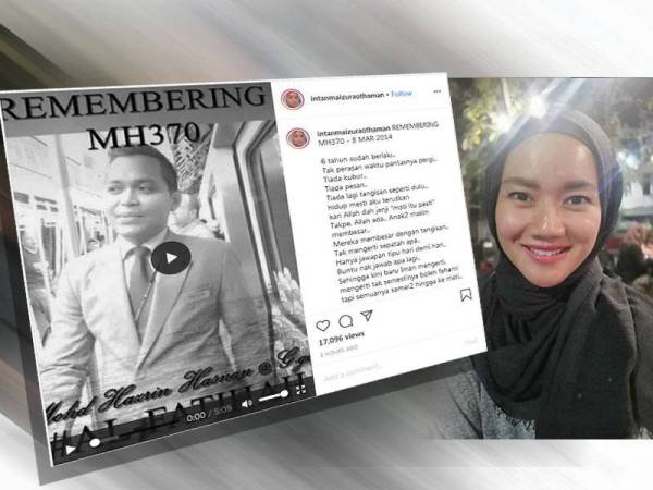 Intan memuat naik gambar suaminya genap enam tahun misteri kehilangan pesawat penerbangan Malaysia Airlines (MAS) MH370 di Instagram miliknya.