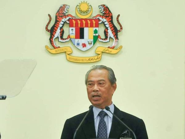 Muhyiddin ketika sidang media khas pengumuman barisan Kabinet di Putrajaya, hari ini. FOTO: ROSLI TALIB