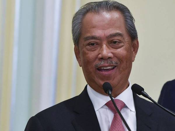 Muhyiddin pada sidang media selepas mempengerusikan Mesyuarat Kabinet di Bangunan Perdana Putra hari ini. - Foto Bernama