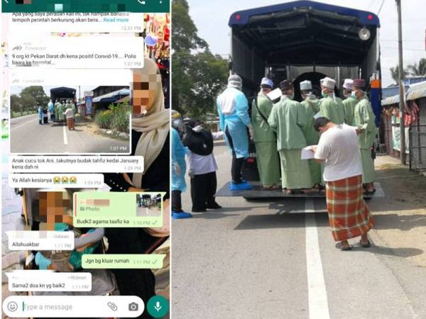 Mesej bergambar yang tidak benar disebarkan melalui aplikasi Whatsapp.