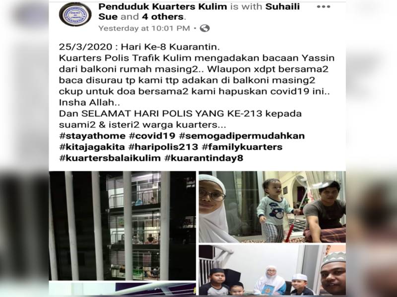 Paparan Facebook Penduduk Kuarters Kulim tarik perhatian ramai.