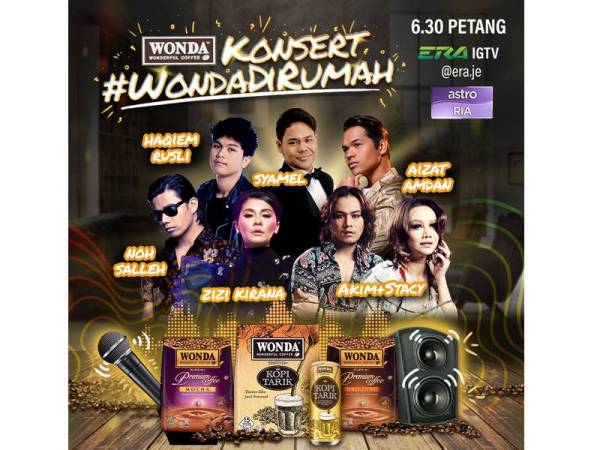 Antara artis yang terlibat dalam Konsert #WONDADiRumah ialah Aizat Amdan, Noh Salleh, Syamel, Zizi Kirana, Haqiem Rusli, Akim dan Stacy.