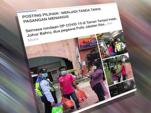 Paparan Facebook Polis Johor tular di laman sosial sejak semalam.