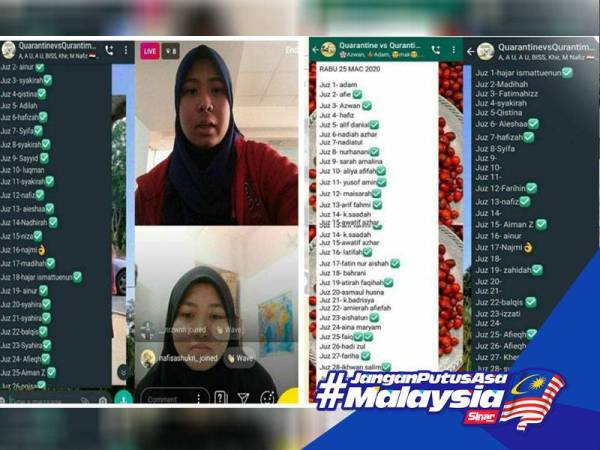 Program Qurantime Vs Quarantine membabitkan 30 peserta berlangsung setiap hari secara dalam talian.