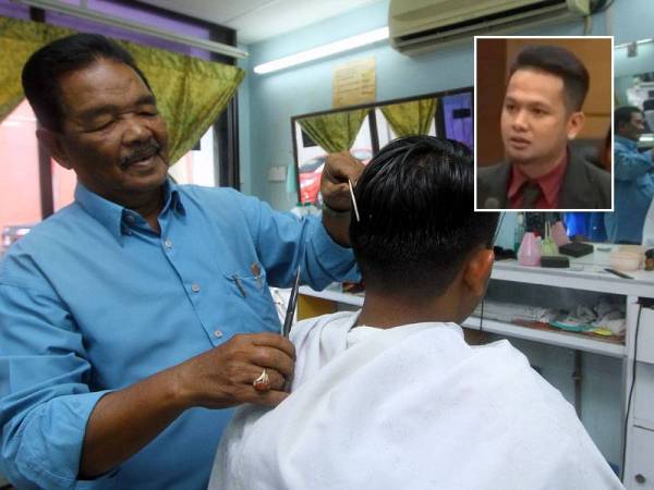 Perkhidmatan gunting rambut antara sektor tambahan yang dibenarkan beroperasi secara berperingkat semasa tempoh lanjutan Perintah Kawalan Pergerakan (PKP) sehingga 28 April 2020. Gambar kecil: Azhar