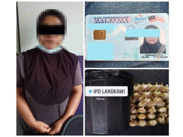 Seorang wanita berusia 45 tahun yang ditahan polis kerana menjual air ketum.