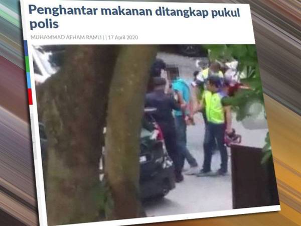 Seorang penghantar makanan direman empat hari bagi membantu siasatan berhubung kes pukul anggota polis ketika pemeriksaan Ops Covid-19 di kawasan Jalan Cahaya 2/3A, Pandan Cahaya, di sini, semalam.