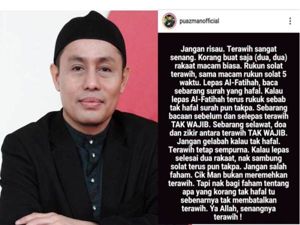 Instagram PU Azman menarik perhatian netizen.