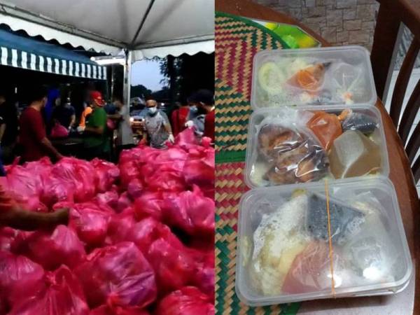 Nasi ayam yang diedarkan kepada penduduk semalam.