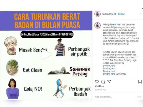 Fedtri Yahya Kongsi Kebaikan Bersahur