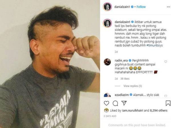 Gambar dan kapsyen dimuat naik Danial Zaini di Instagramnya.