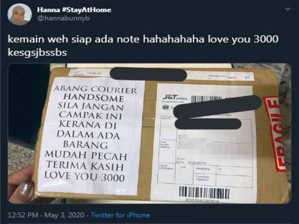 Ciapan Hanna pada Twitternya menarik perhatian warganet.