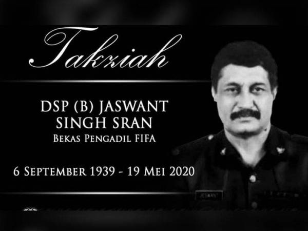 Bekas pengadil Persekutuan Bola Sepak Antarabangsa (FIFA), Jaswant Singh Sran meninggal dunia di sebuah pusat kuarantin Covid-19 malam tadi.