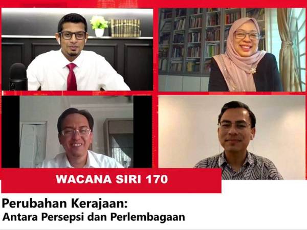 Wacana Sinar ke-170 bertajuk Perubahan Kerajaan: Antara Persepsi dan Perlembagaan yang disiarkan secara langsung hari ini.