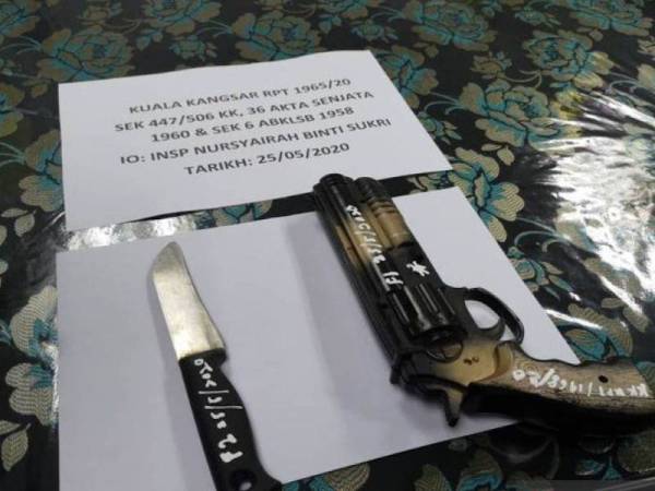 Seorang pemandu lori ditahan selepas merempuh masuk ke Istana Iskandariah, Kuala Kangsar dengan membawa sepucuk pistol mainan dan sebilah pisau ketika menceroboh masuk istana berkenaan, pagi tadi. - Foto Bernama