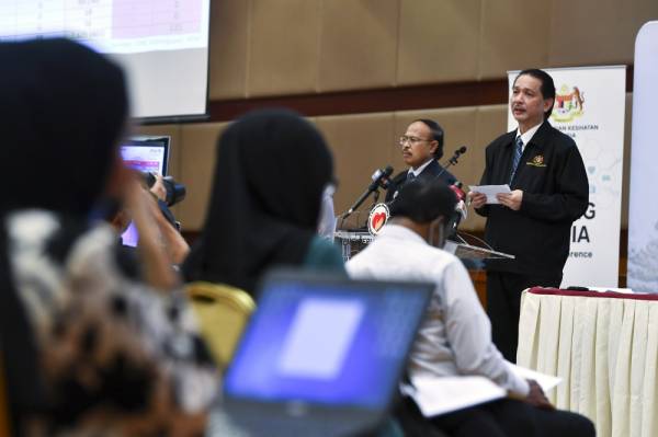 Dr Noor Hisham pada sidang media harian berkaitan jangkitan Covid-19 di Kementerian Kesihatan hari ini. -Foto Bernama