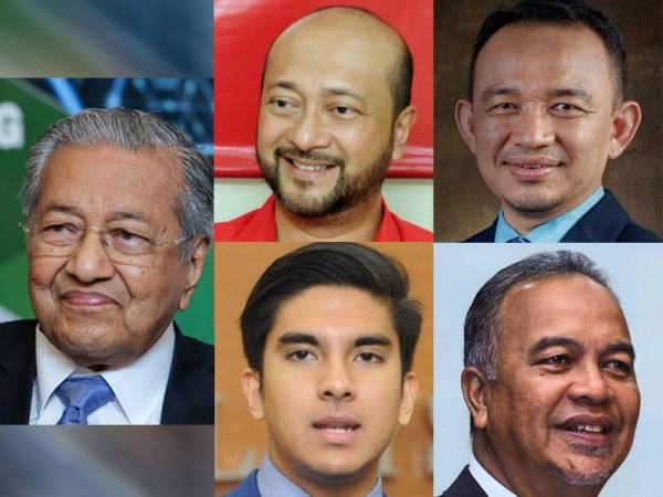 Gambar kiri: Dr Mahathir Mohamad, Mukhriz Mahathir, Maszlee Malik, Syed Saddiq Syed Abdul Rahman, Datuk Amiruddin Hamzah.