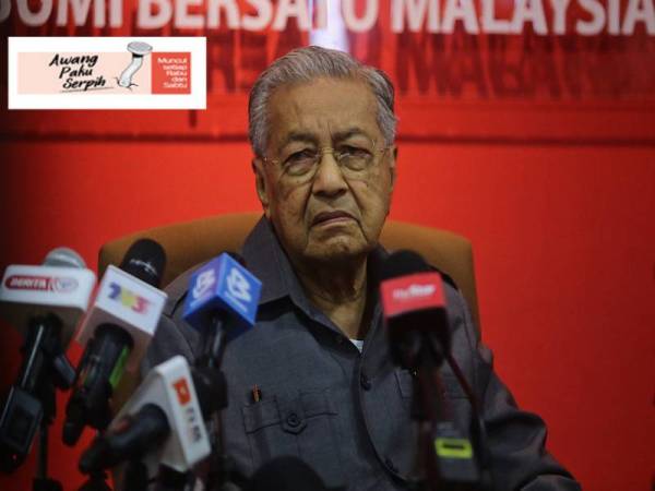 Ahli Parlimen Langkawi Tun Dr Mahathir Mohamad bercakap pada sidang media Parti Pribumi Bersatu Malaysia (Bersatu) di Menara Yayasan Selangor semalam. - Foto Bernama