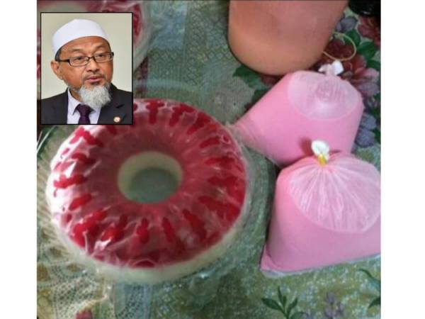 Puding buih yang dibeli mangsa yang mengalami keracunan makanan. Gambar kecil:Dr Alias Razak