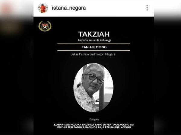 Hantaran akaun Instagram Istana Negara, hari ini.