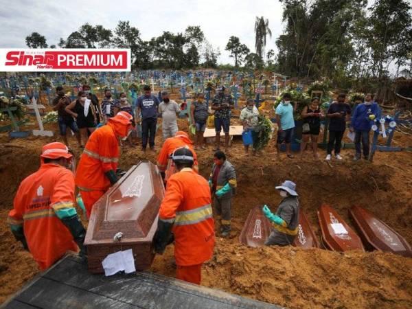 Kes positif Covid-19 di Brazil naik mendadak dengan 584,016 rakyat dijangkiti dan jumlah kematian kini mencecah 32,548 kematian. -Foto Agensi