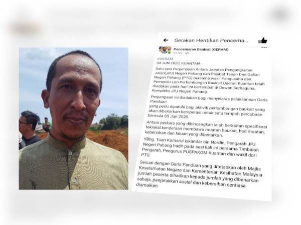 Ali Akbar (Facebook Geram mendedahkan kerja-kerja bauksit sudah mula tempoh percubaan hari ini.)