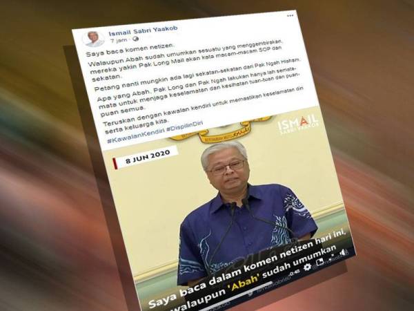 Posting dimuat naik Ismail Sabri yang menerima pelbagai reaksi netizen.