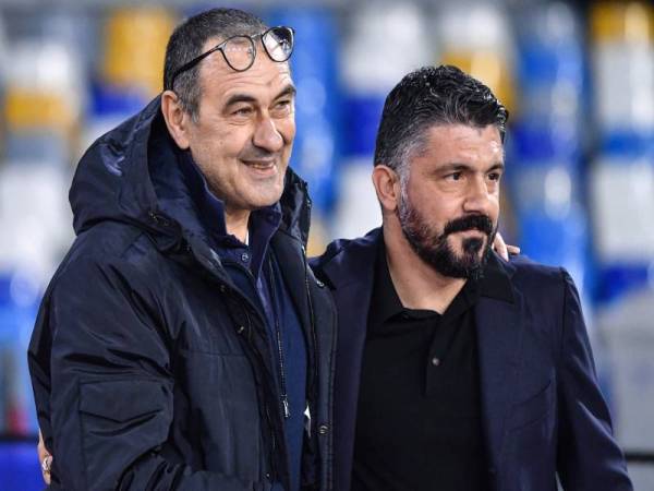 Sarri (kiri) dan pengendali Napoli, Gennaro Gattuso bakal menyaksikan anak buah masing-masing berentap pada aksi final Piala Itali di Rom awal pagi esok.