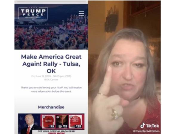 Pengguna TikTok dikenali sebagai Mary Jo Laupp didakwa melancarkan kempen untuk mensabotaj Trump pada minggu lalu. - Foto Agensi