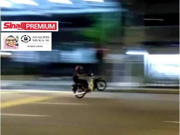 Aksi wikang dilakukan mat rempit. Gambar hiasan.