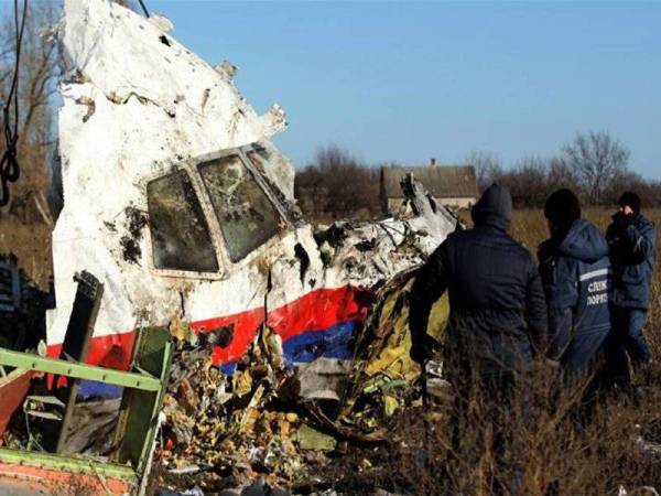 Serpihan bangkai MH17 yang ditemui berhampiran perkampungan Hrabove di wilayah Donetsk, timur Ukraine. Foto: Agensi