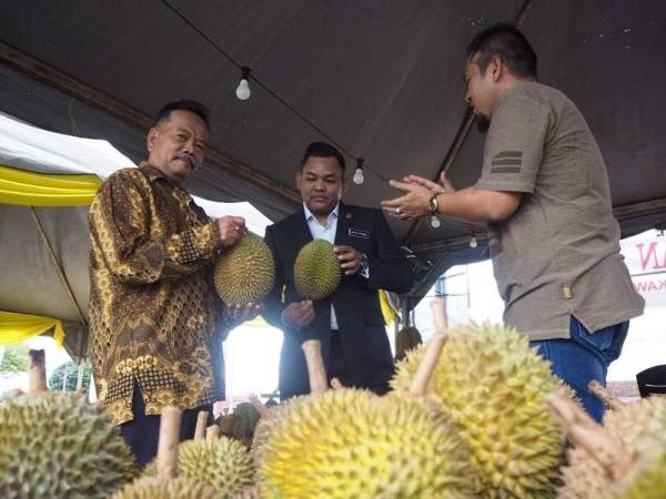 Firdaus (tengah) mendengar keistimewaan durian yang dibawakan khas dari Bendang Man, Sik sempena Program Durian Tour 2020 di Dataran KEDA Jalan Langgar, baru-baru ini. Foto: FB Firdaus Ahmad