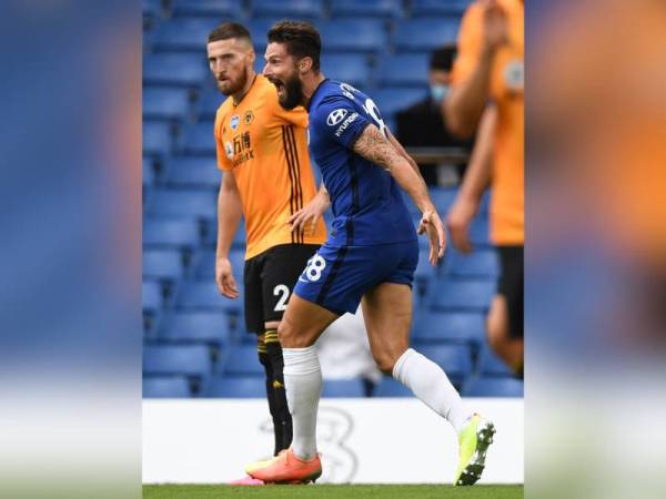 Giroud meraikan jaringannya ketika melayan kunjungan Wolverhampton di Stamford Bridge.