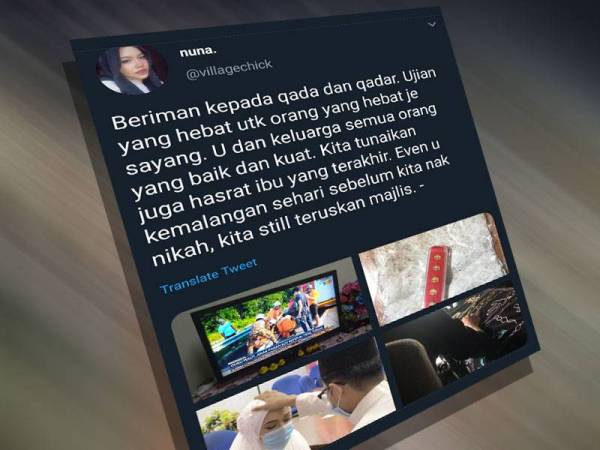 Paparan Twitter Nuna tular di laman sosial itu.