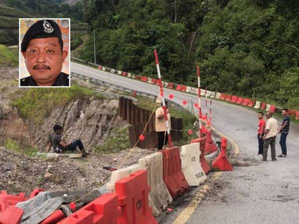 Mustofa (kiri) dilihat sedang menahan kesakitan setelah terlibat nahas (Gambar: Ihsan polis). Gambar kecil: Mohd Adli Mat Daud