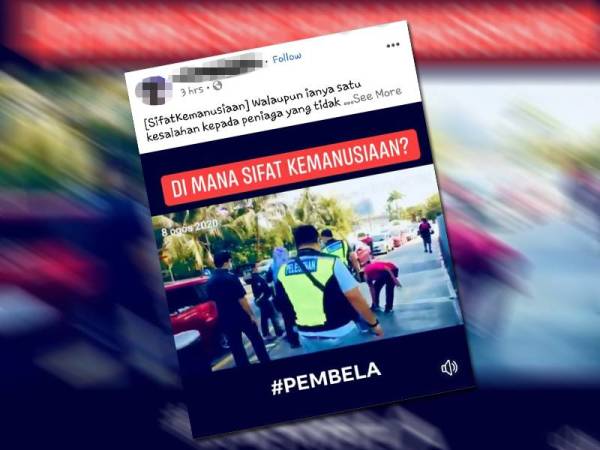 Tangkap layar video berdurasi tiga minit 11 saat dengan kapsyen DBKL rampas barang peniaga di Taman Tasik Titiwangsa yang tular di media sosial baru-baru ini.