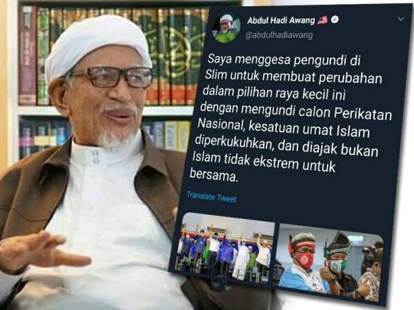 Tangkap layar Twitter Abdul Hadi Awang