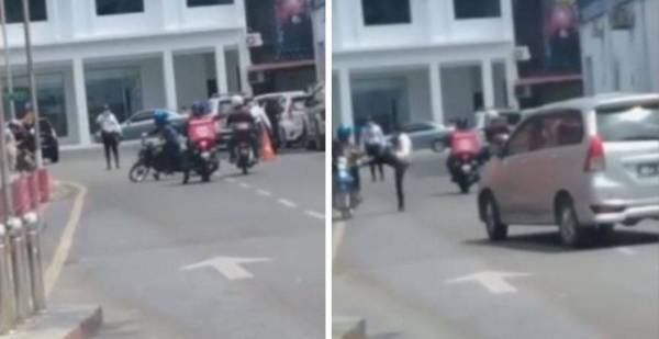  Tular video anggota polis trafik yang dilihat menendang seorang penunggang motosikal hingga jatuh kerana membuat pusingan U secara tiba-tiba. 