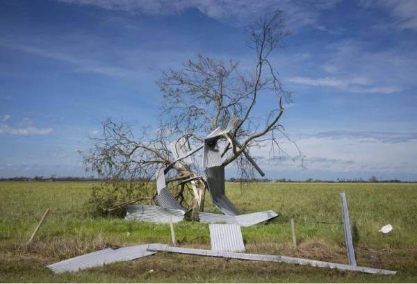 Kerosakan akibat Taufan Laura di Grand Lake, Louisiana. - Foto AFP