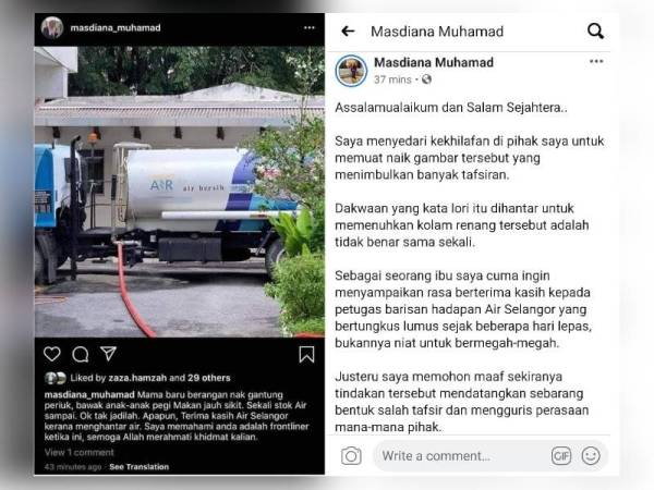 Isteri Mb Selangor Mohon Maaf