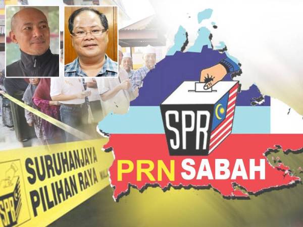 PRN Sabah Gambar kecil: ony Paridi Bagang dan Dr Samuil Mopun