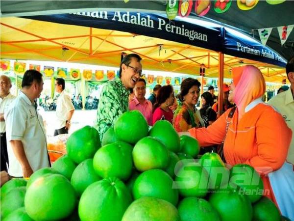 Masidi melawat khemah peniaga yang menjual buah-buahan semasa menjadi wakil rakyat sebelum ini.
